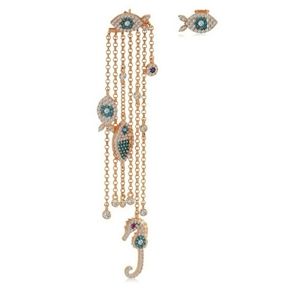 Silver ocean earring